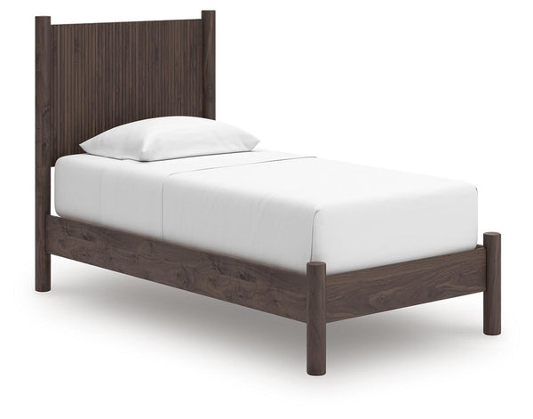 Pamytta Twin Panel Platform Bed Brown