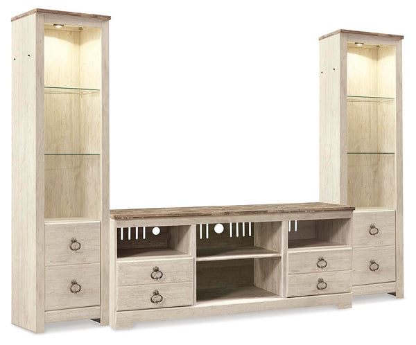 Willowton 3-Piece Entertainment Center Whitewash