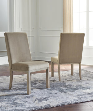 Chrestner Upholstered Dining Side Chair Gray/Brown