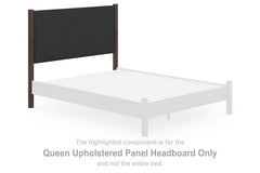 Pamytta Queen Upholstered Panel Headboard Black/Brown