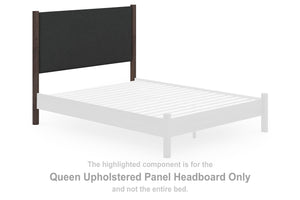 Pamytta Queen Upholstered Panel Headboard Black/Brown