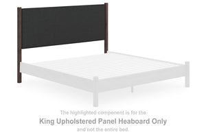 Pamytta King Upholstered Panel Headboard Black/Brown