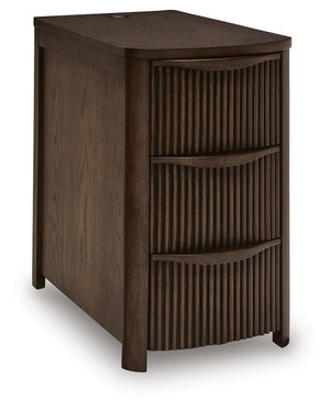 Camdill 3-Drawer Chairside End Table with USB Dark Brown