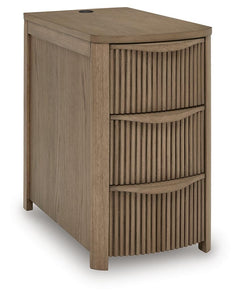 Camdill 3-Drawer Chairside End Table with USB Light Brown
