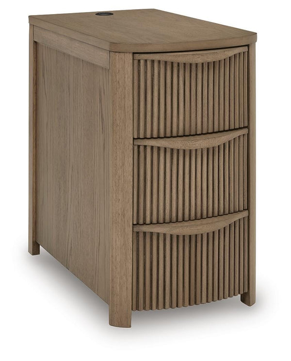 Camdill 3-Drawer Chairside End Table with USB Light Brown