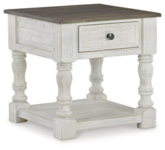 Havalance 1-Drawer End Table White/Gray