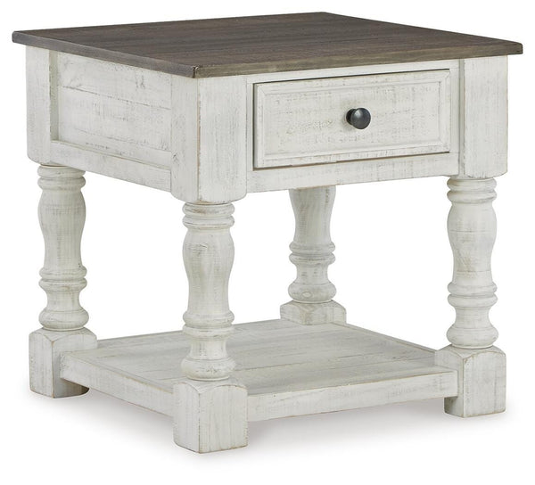 Havalance 1-Drawer End Table White/Gray