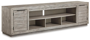 Naydell 92-Inch 2-Door XL TV Stand (Fireplace Optional) Gray