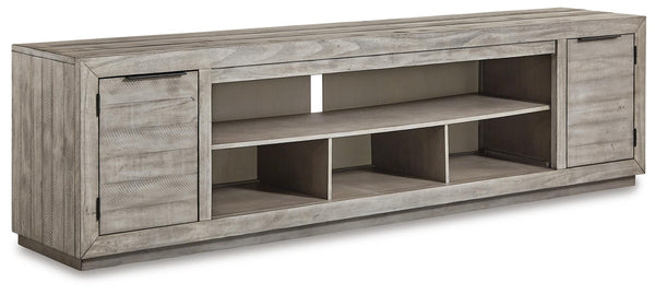 Naydell 92-Inch 2-Door XL TV Stand (Fireplace Optional) Gray
