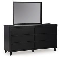 Danziar 6-Drawer Dresser & Mirror Black