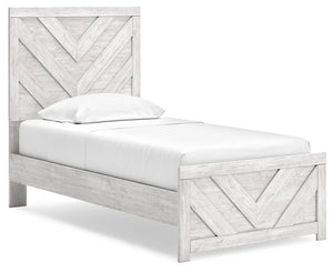 Cayboni Twin Panel Bed Whitewash