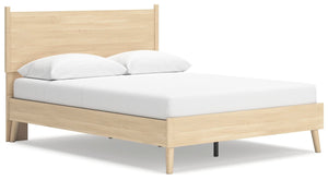 Cabinella Queen Platform Panel Bed Tan