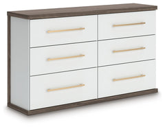 Kendanport 6-Drawer Dresser Brown/White