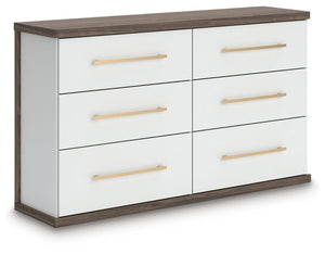 Kendanport 6-Drawer Dresser Brown/White