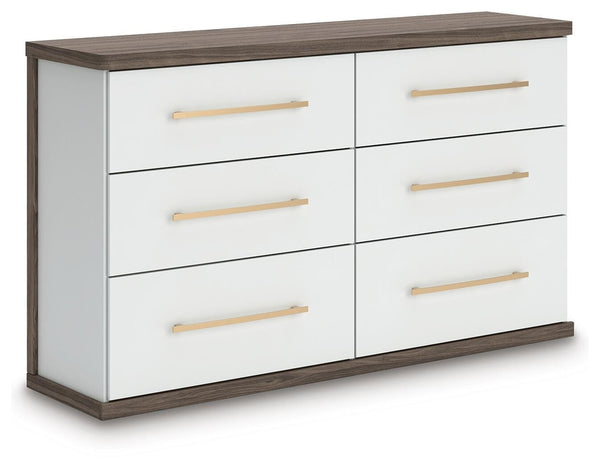 Kendanport 6-Drawer Dresser Brown/White