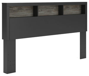Broachmyn King Bookcase Headboard Black/Gray