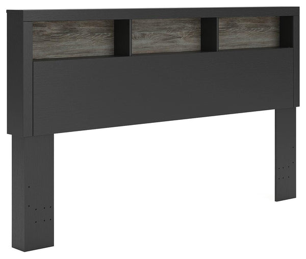Broachmyn King Bookcase Headboard Black/Gray