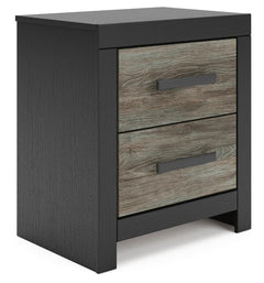 Broachmyn 2-Drawer Nightstand Black/Gray