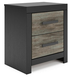 Broachmyn 2-Drawer Nightstand Black/Gray