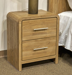 Gramburg 2-Drawer Nightstand with USB Warm Natural Brown
