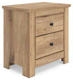 Makidern 2-Drawer Nightstand with USB Tan