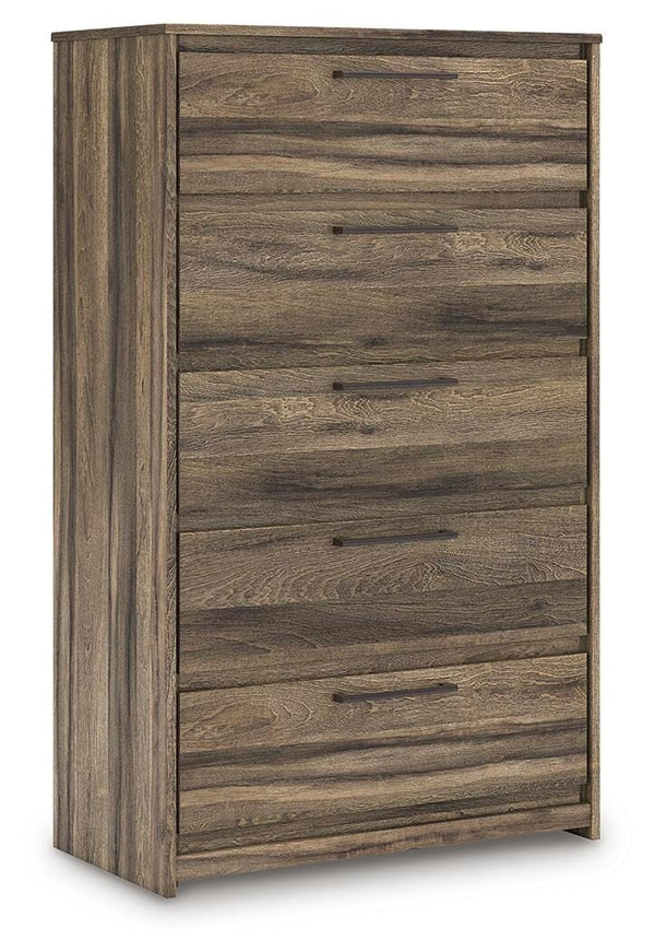 Elbrim 5-Drawer Chest Brown