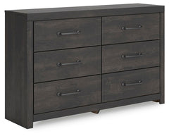 Hollivern 6-Drawer Dresser Dark Gray