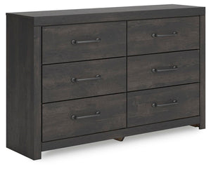 Hollivern 6-Drawer Dresser Dark Gray