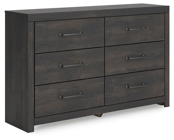Hollivern 6-Drawer Dresser Dark Gray
