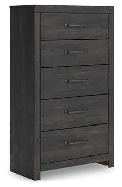 Hollivern 5-Drawer Chest Dark Gray