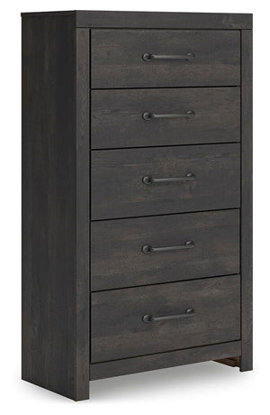 Hollivern 5-Drawer Chest Dark Gray