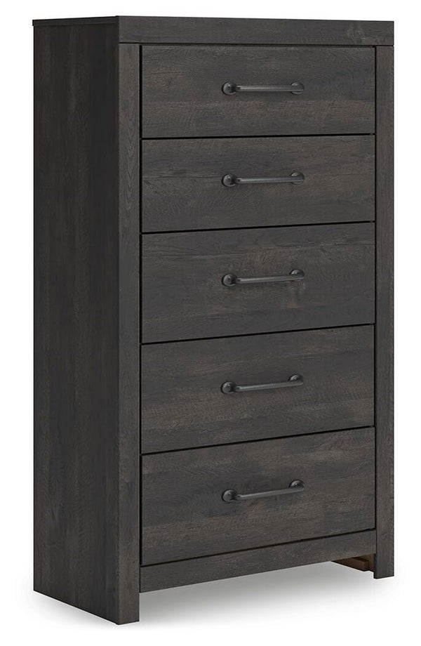 Hollivern 5-Drawer Chest Dark Gray