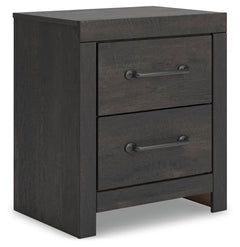 Hollivern 2-Drawer Nightstand with USB Dark Gray