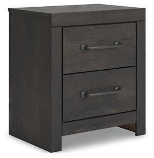 Hollivern 2-Drawer Nightstand with USB Dark Gray