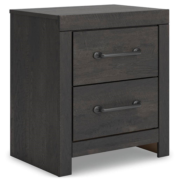 Hollivern 2-Drawer Nightstand with USB Dark Gray