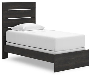 Hollivern Twin Panel Bed Dark Gray