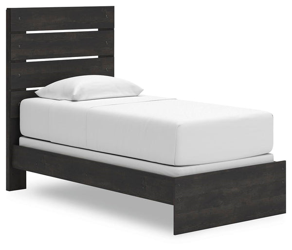 Hollivern Twin Panel Bed Dark Gray