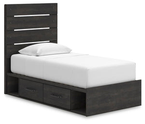 Hollivern Twin Panel Storage Bed Dark Gray