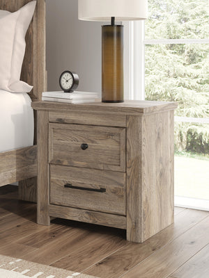 Rusticott 2-Drawer Nightstand with USB Brown