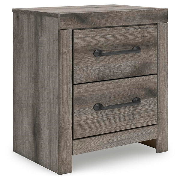 Graystorm 2-Drawer Nightstand with USB Brown Gray