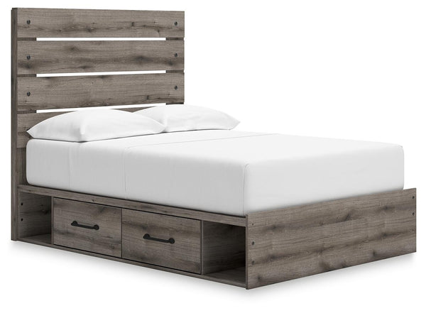 Graystorm Full Panel Storage Bed Brown Gray