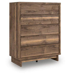 Chirason Wide 5-Drawer Chest Brown