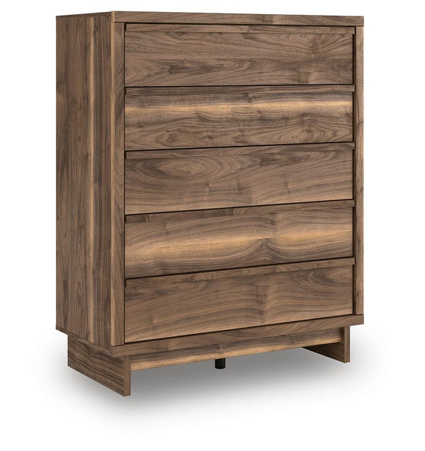 Chirason Wide 5-Drawer Chest Brown