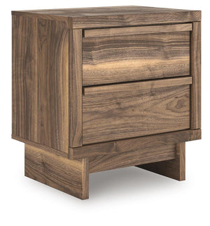 Chirason 2-Drawer Nightstand with USB & Wireless Charger Brown