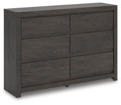 Fraluna 6-Drawer Dresser Charcoal