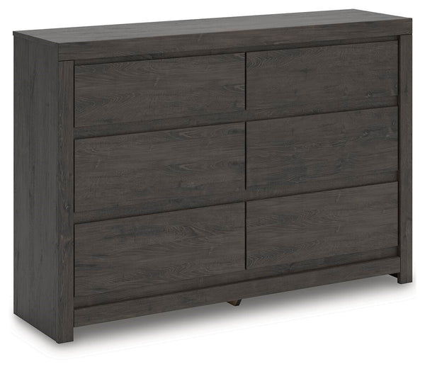 Fraluna 6-Drawer Dresser Charcoal
