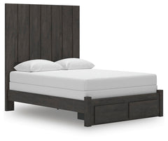 Fraluna Queen Panel Storage Bed Charcoal