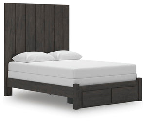 Fraluna Queen Panel Storage Bed Charcoal