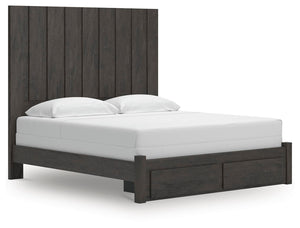 Fraluna King Panel Storage Bed Charcoal