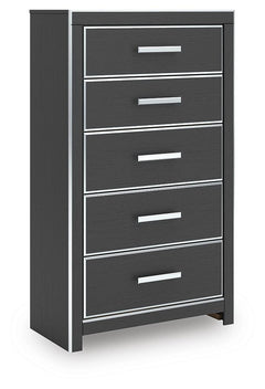 Zuraleus 5-Drawer Chest Black